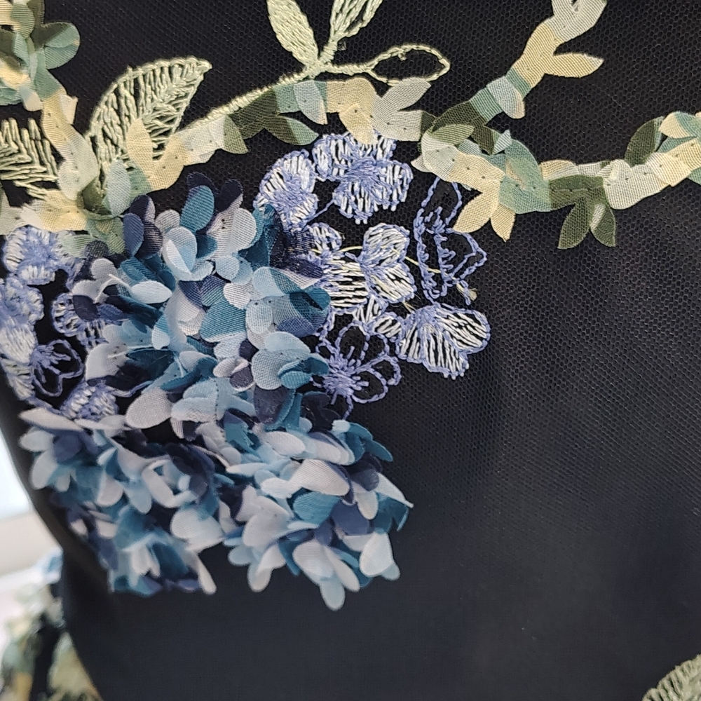 Dress the Population Black and Blue Floral Mini Dress - Picture 7 of 11
